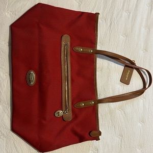 Like new red Coach canvas bag